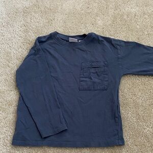 Zara long sleeve cotton tee with pocket detail 3-4Y